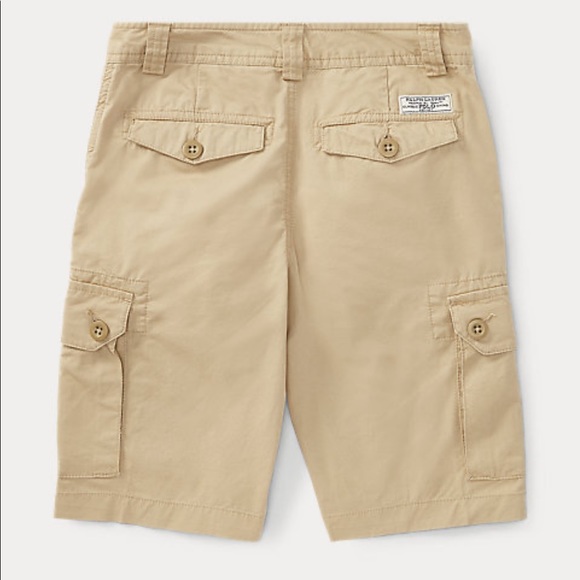 Ralph Lauren Polo Cotton Chino Cargo Shorts Uniform Khaki - Picture 2 of 5